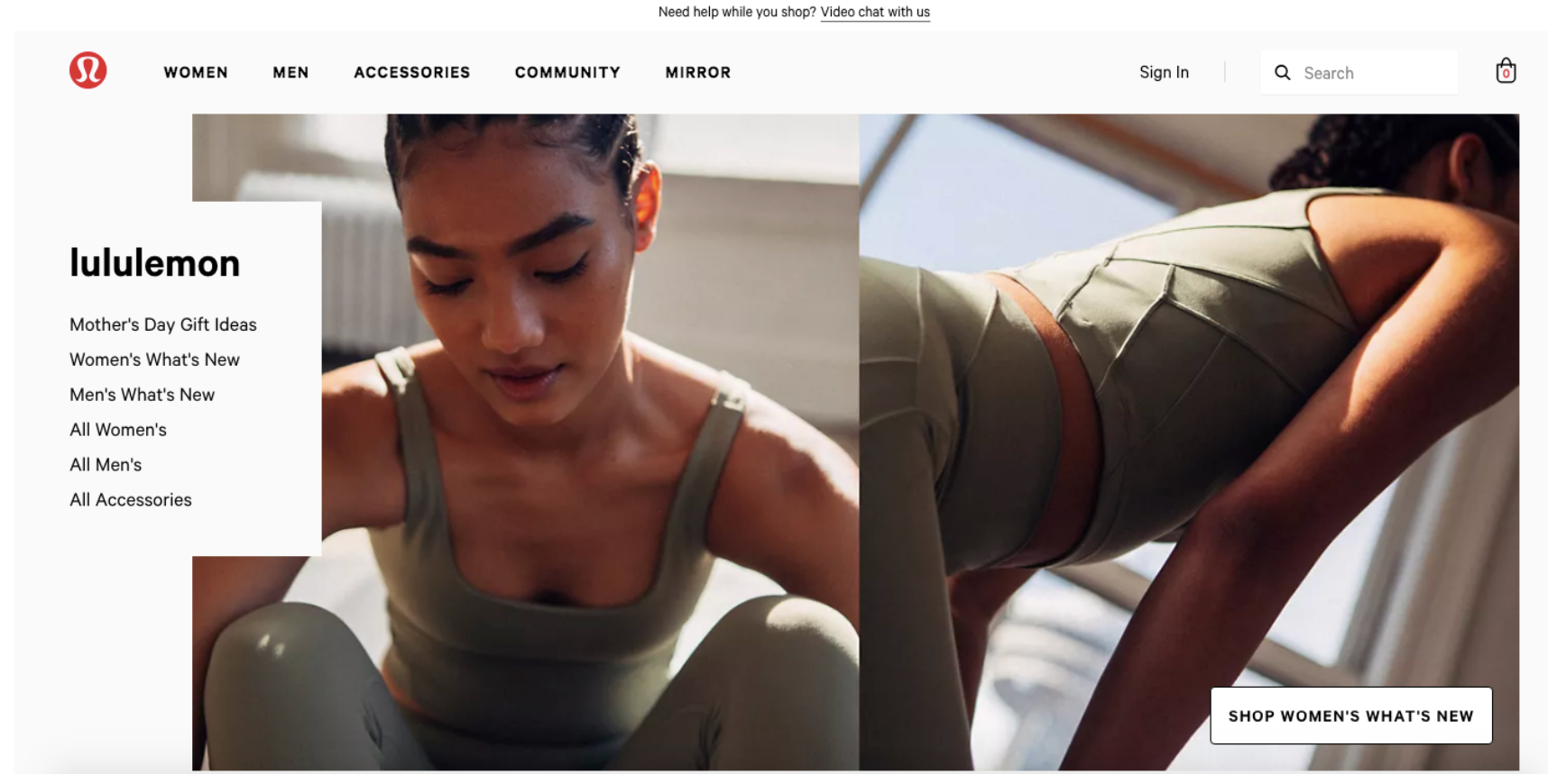 lululemon screenshot