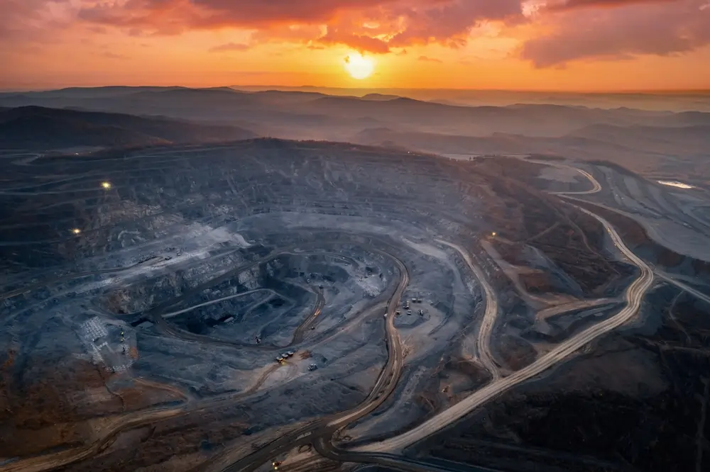 View of a mine from above