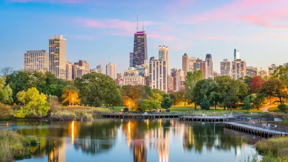 City skyline in Illinois