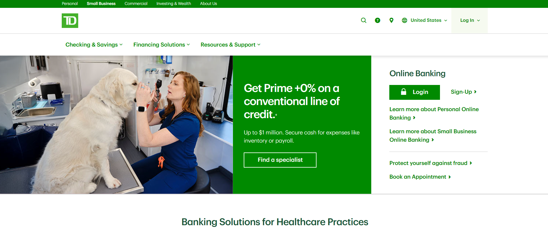TD Bank Healthcare Practice Solutions